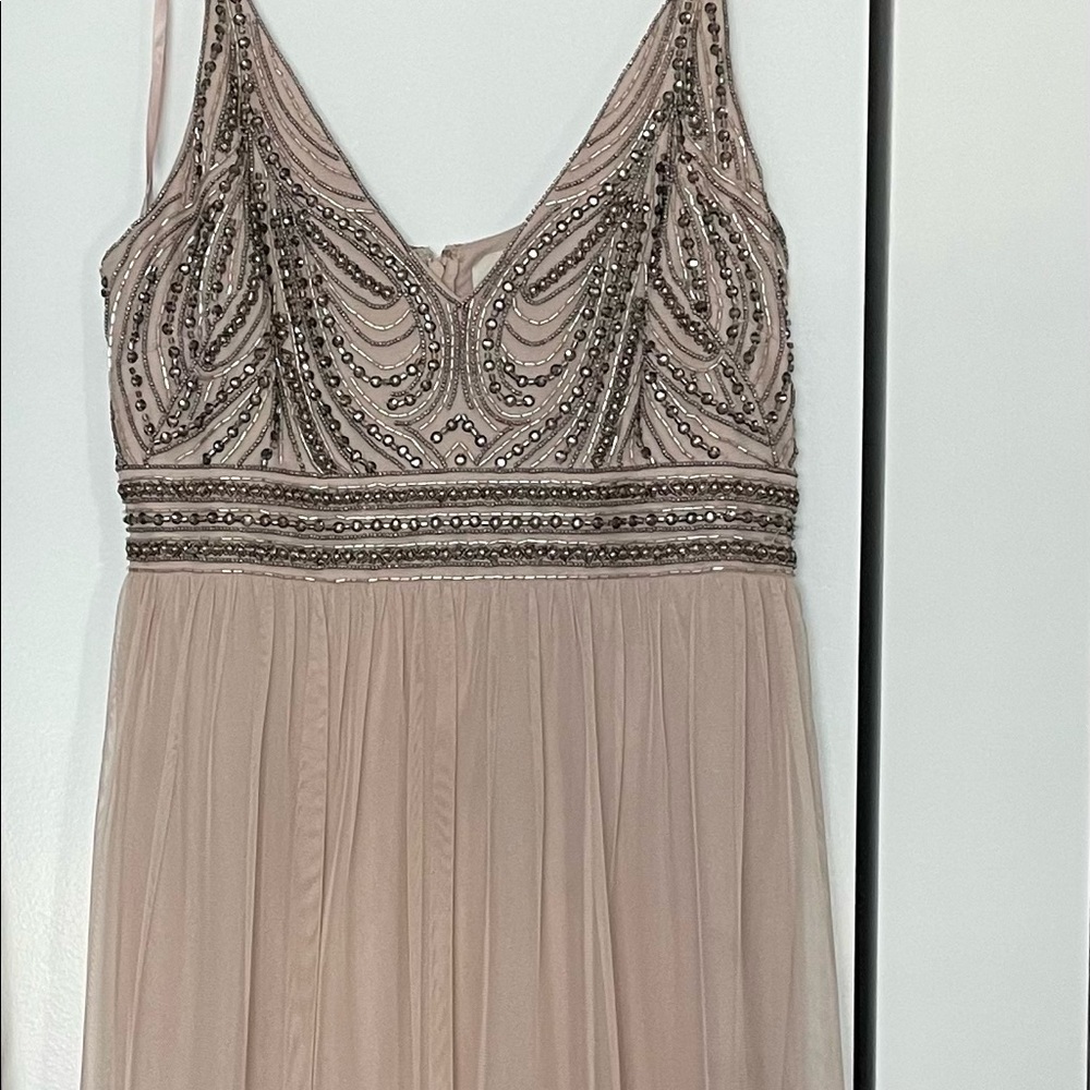 BHLDN Vilette Blush Beaded Dress